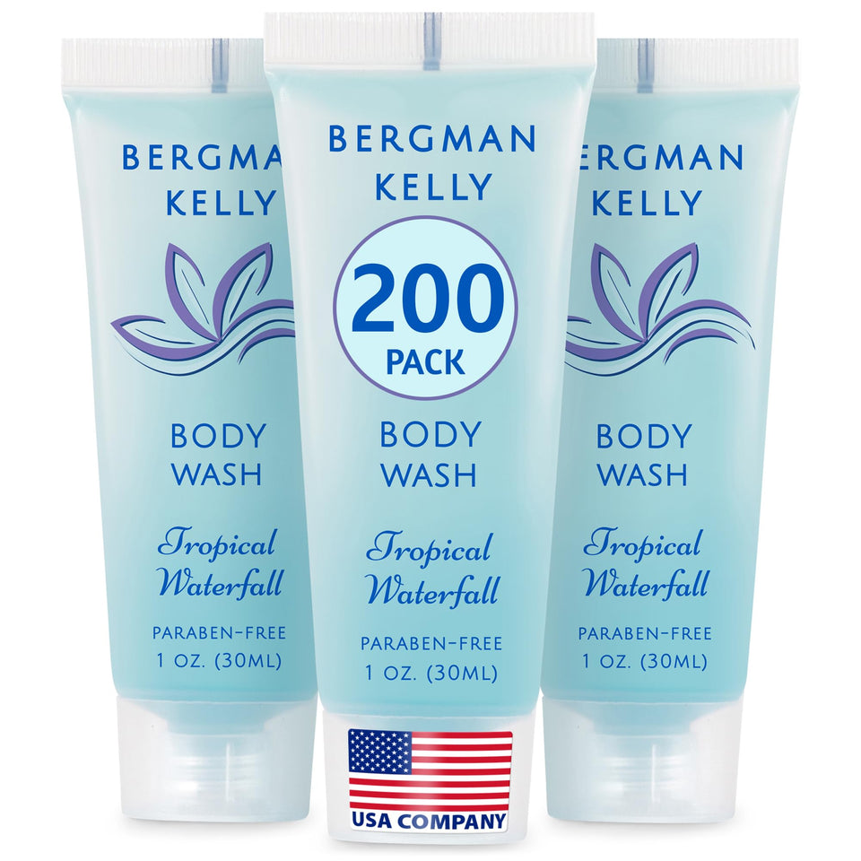 BERGMAN KELLY front packaging showing 200-count and tropical scent benefit