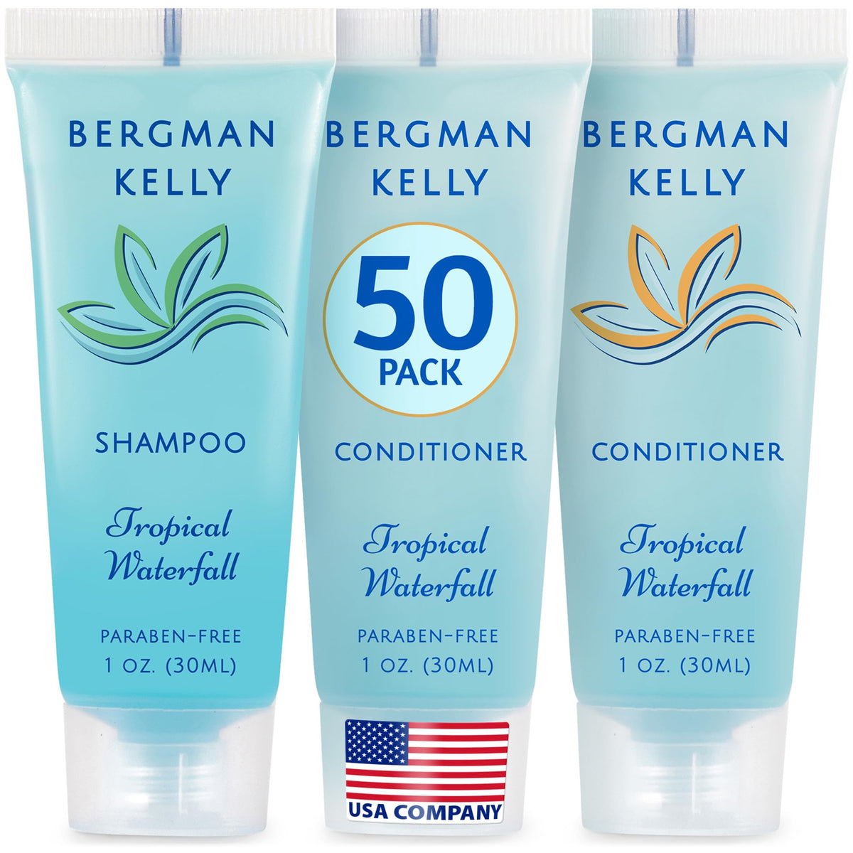 Bergman Kelly front packaging showing 100-piece travel set and clear labeling benefit