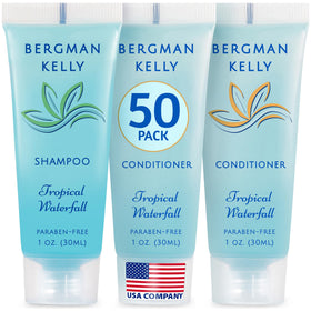 Bergman Kelly front packaging showing 100-piece travel set and clear labeling benefit