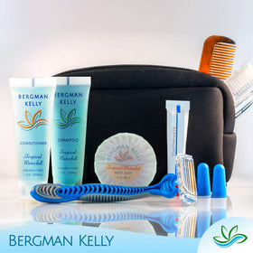 BERGMAN KELLY in-use shower setting demonstrating travel-friendly convenience