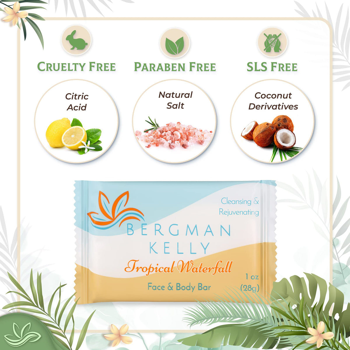 BERGMAN KELLY individually wrapped soap demonstrating hygiene and freshness