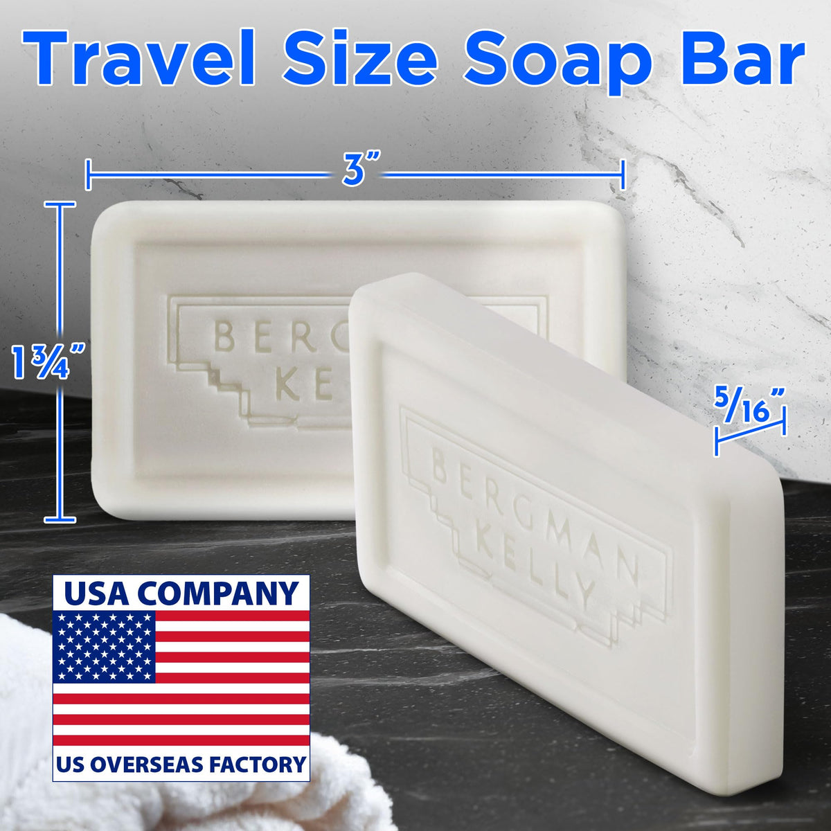 BERGMAN KELLY rectangular bar close-up showing texture and gentle white tea scent benefit