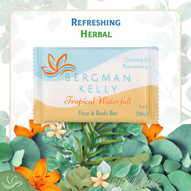 BERGMAN KELLY soap in hand showing compact 1 oz travel size