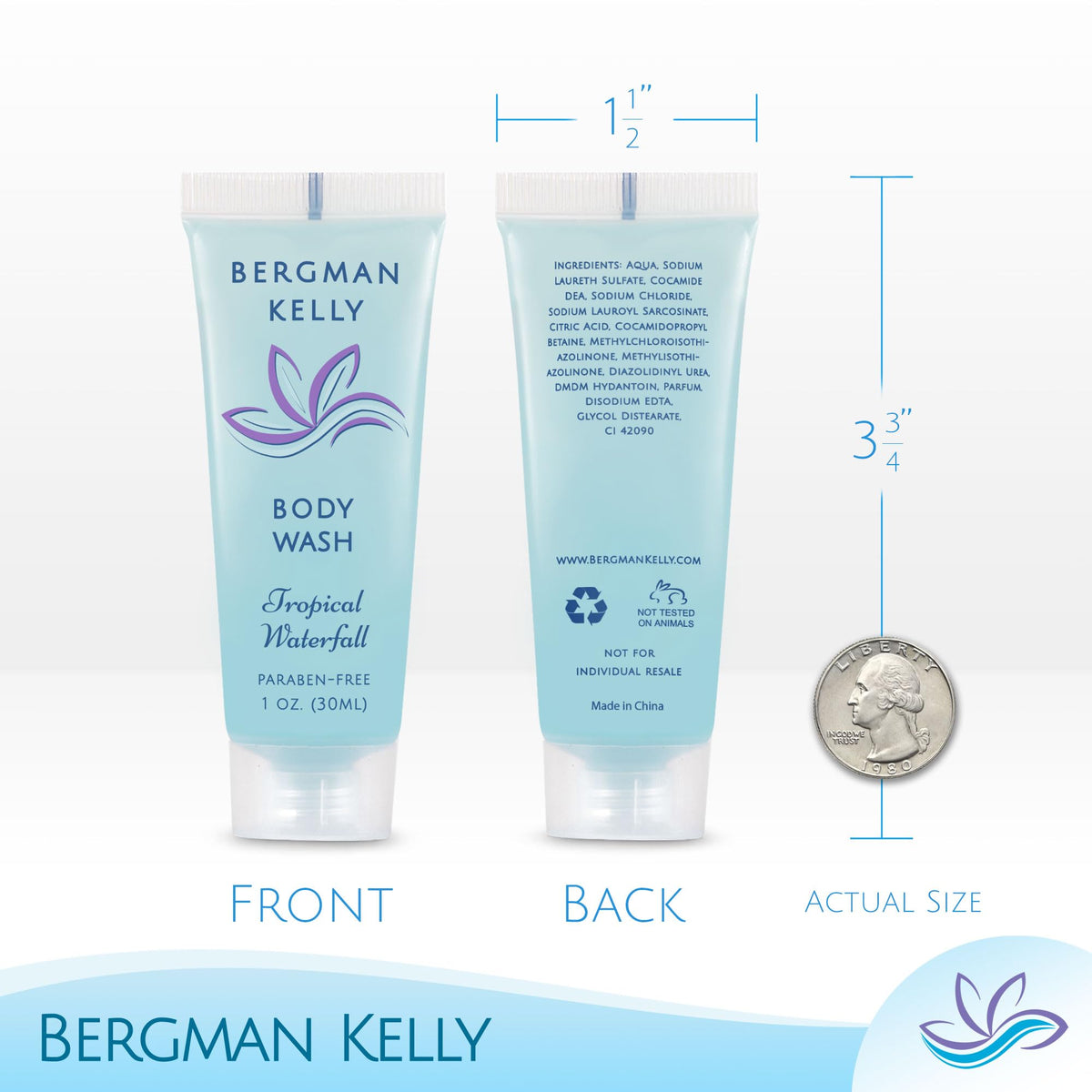 BERGMAN KELLY creamy lather texture demonstrating gentle cleansing and easy rinse for guest showers