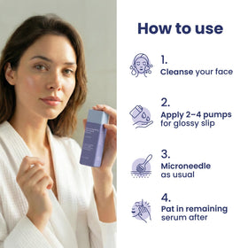 Berkland Auralux being patted into skin after microneedling to support recovery and hydration