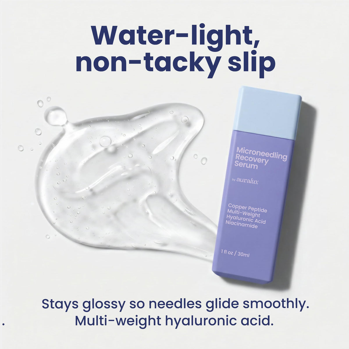 Berkland Auralux used with a derma roller demonstrating smooth glide and controlled application