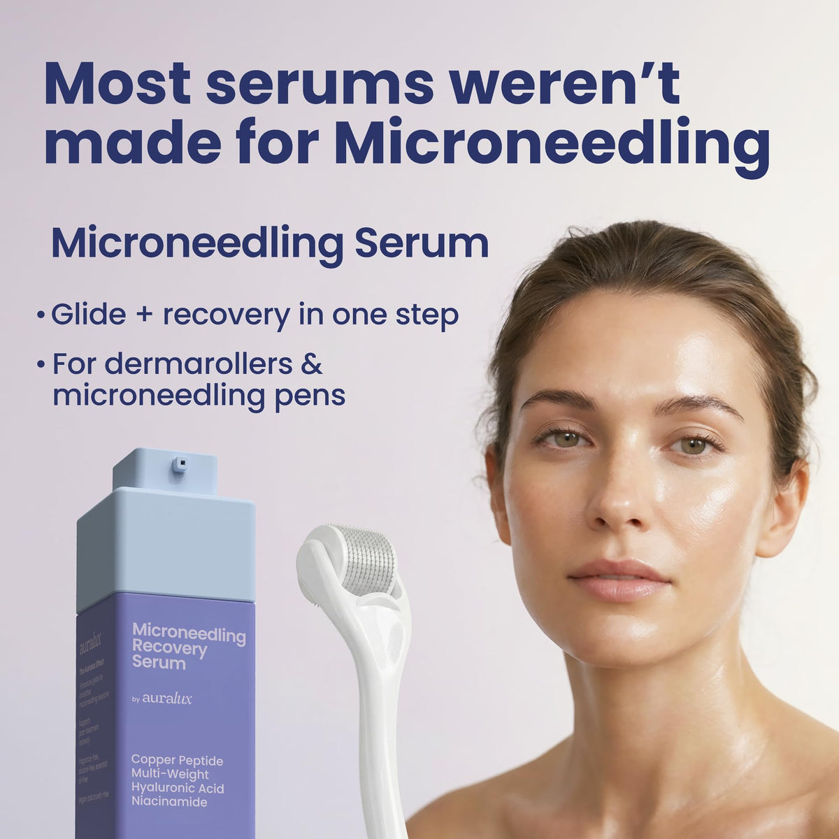 Berkland Auralux gel texture close-up illustrating glossy, non-tacky glide for needles