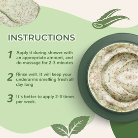 Berlaney ingredients display with peppermint aloe walnut visuals