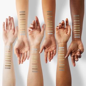 Bernecy swatches on arm comparing ten shades for shade-selection clarity