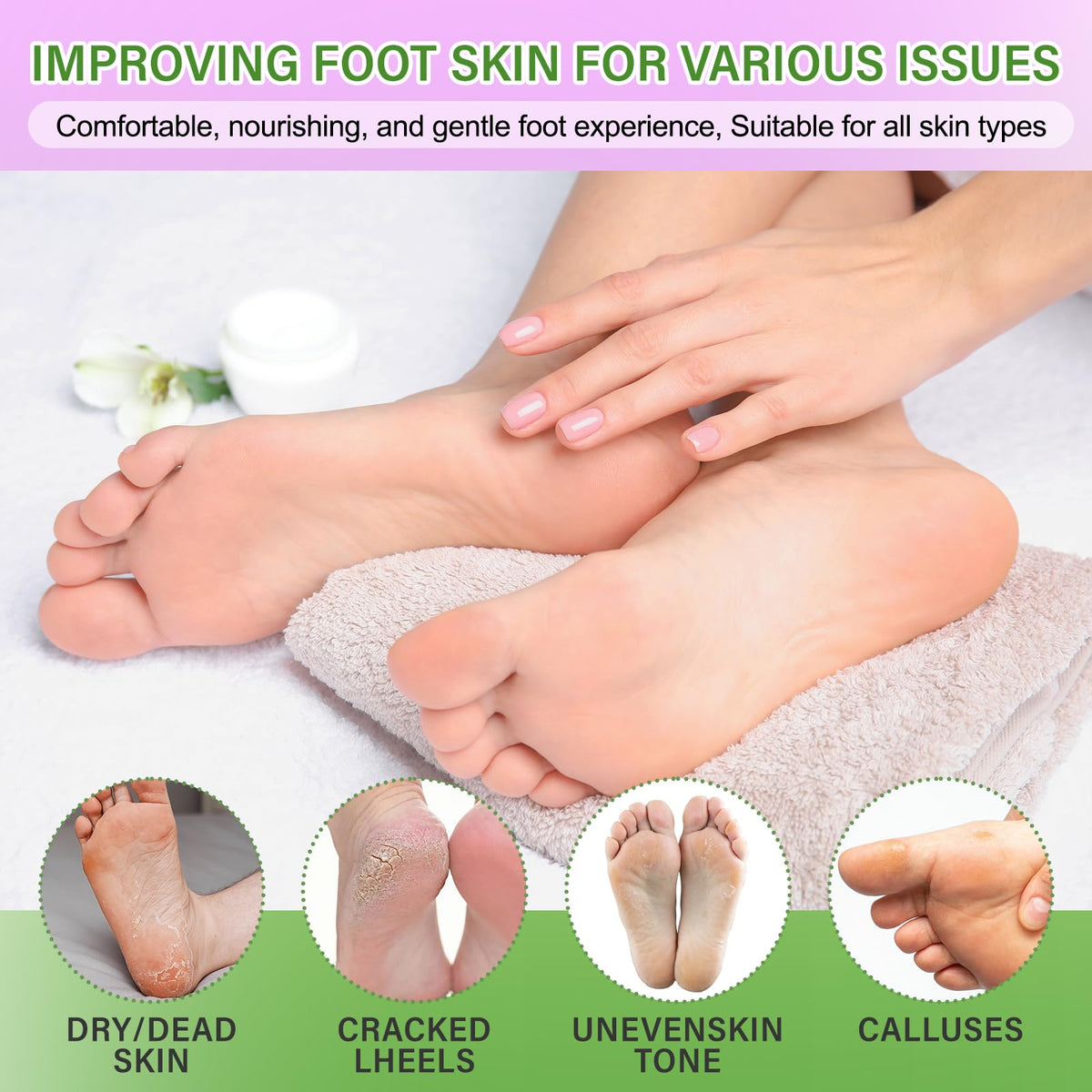 BESNEL mask applied on foot in use offering convenient at-home pampering