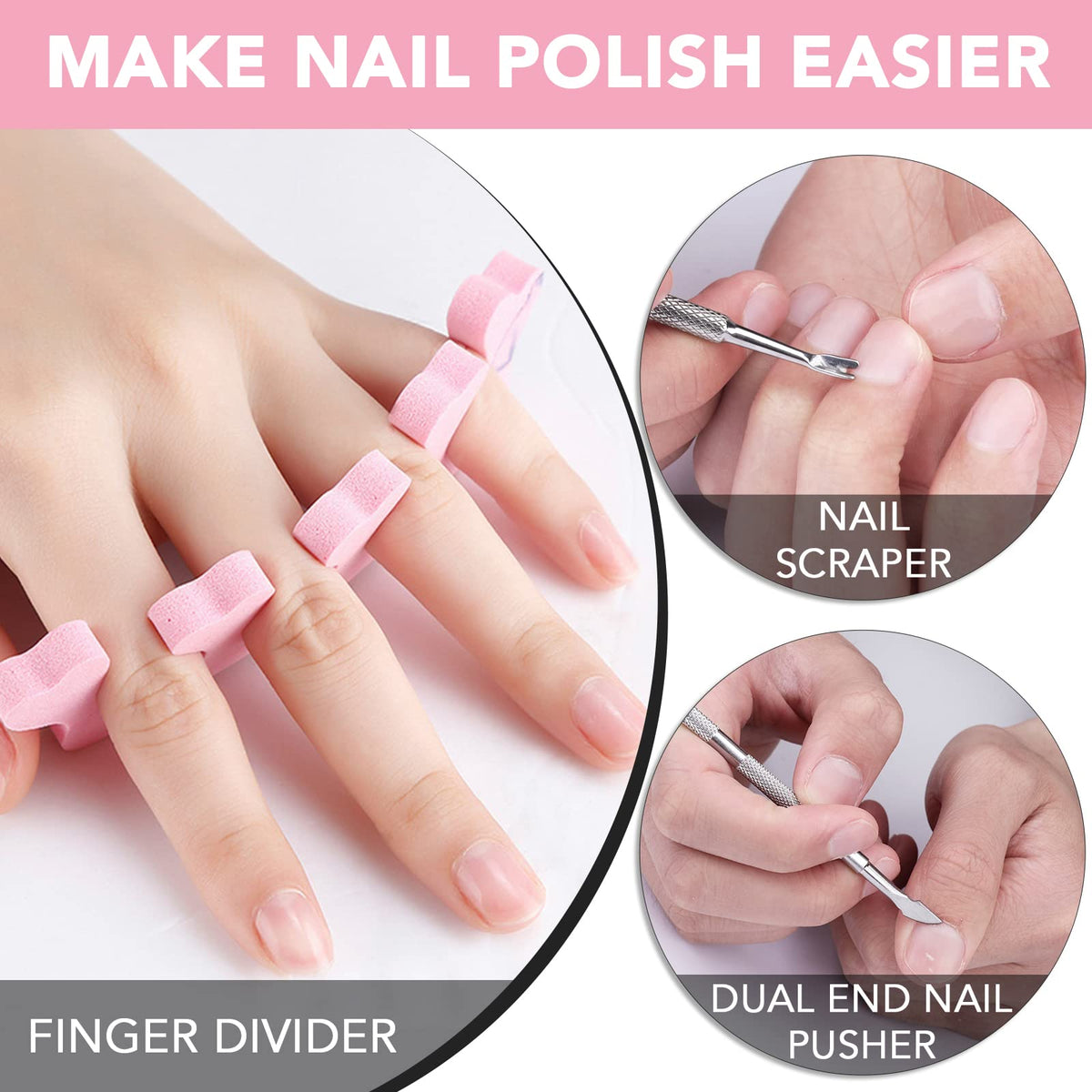 BESNEL before and after nails showing lifted gel and cleaner nail plates