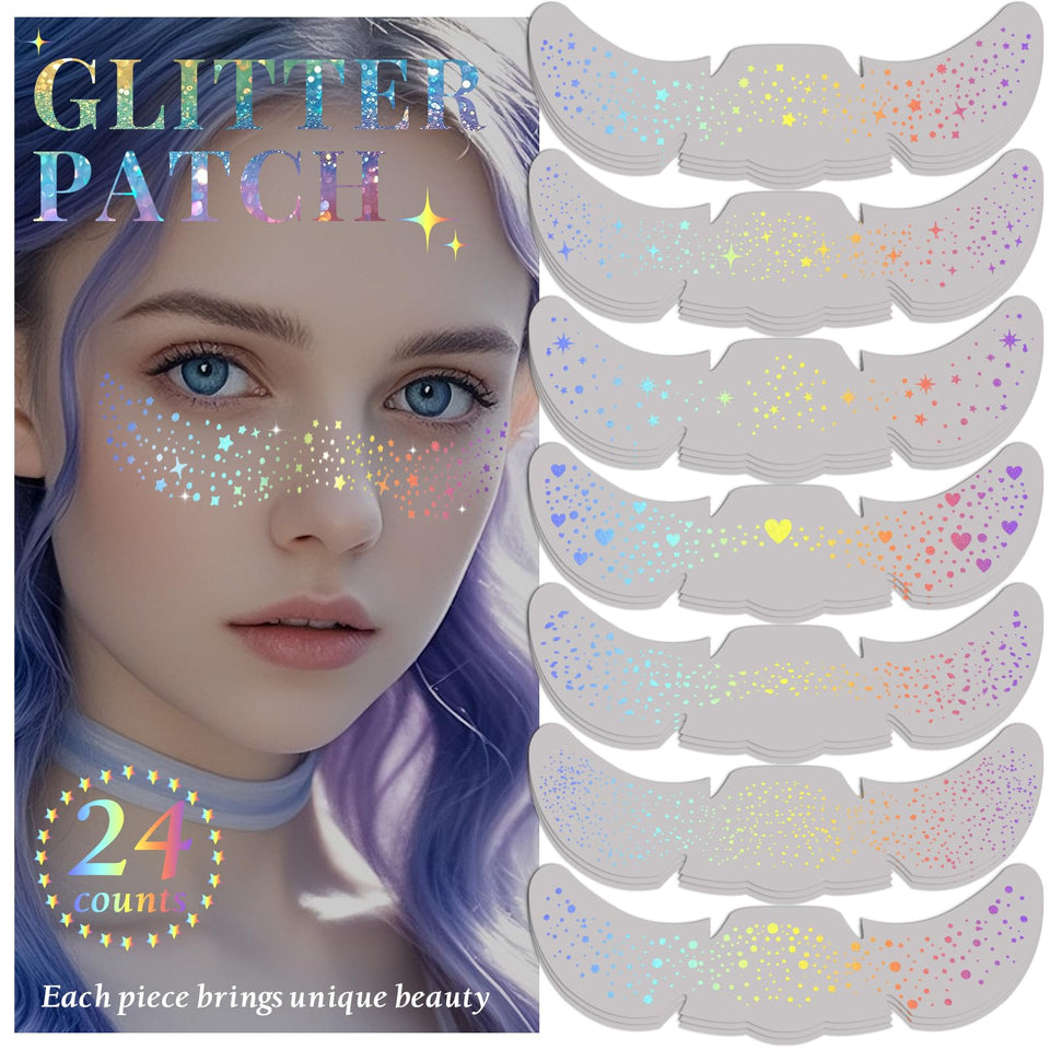 BESNEL front packaging showing 24 glitter freckle patches and brand