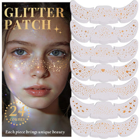 BESNEL front packaging showing 24 gold glitter freckle stickers for easy selection