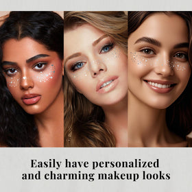 BESNEL model wearing glitter freckles at a music festival adding instant shimmer and photo-ready flair
