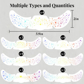 BESNEL close-up of seven holographic freckle patch patterns for creative looks