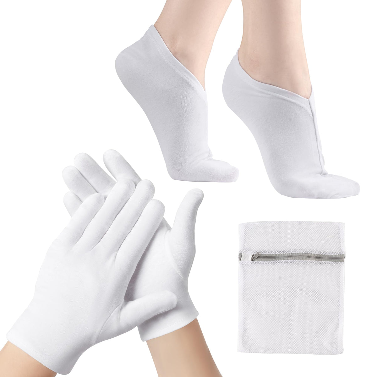 BESSLEE front shot showing gloves and socks set, clear product overview benefit