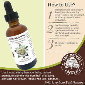 Best Nature's Bhringraj Oil yellow-brown texture close-up highlighting cold-processed botanical richness