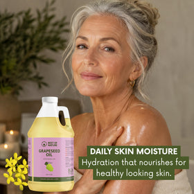 Best of Nature oil applied on hand demonstrating smooth hydration benefit