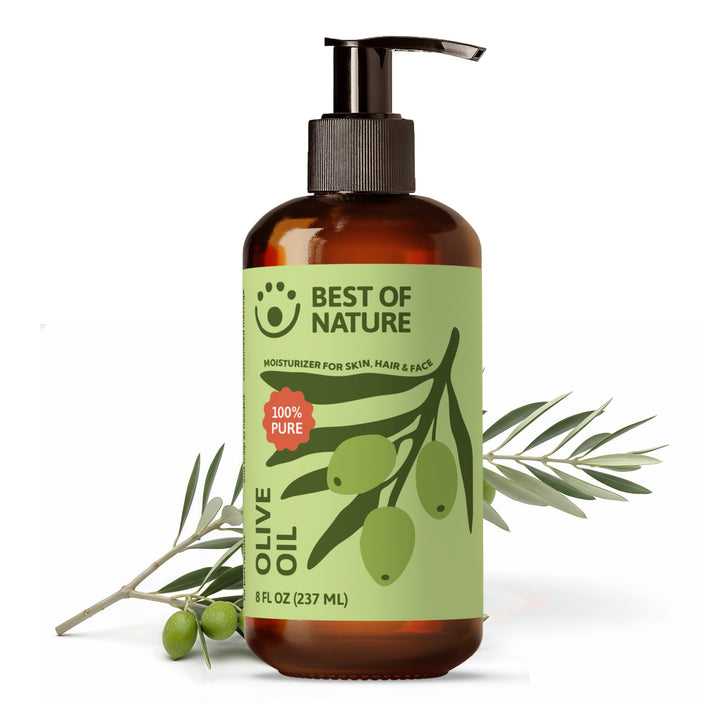 Best of Nature front label showing pure olive oil and unscented benefit