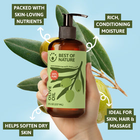 Best of Nature oil used on hair to show shine and conditioning benefit