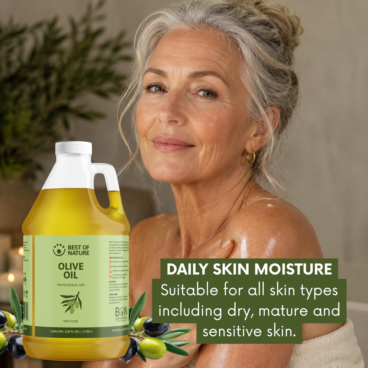 Best of Nature oil applied to skin demonstrating hydration benefit