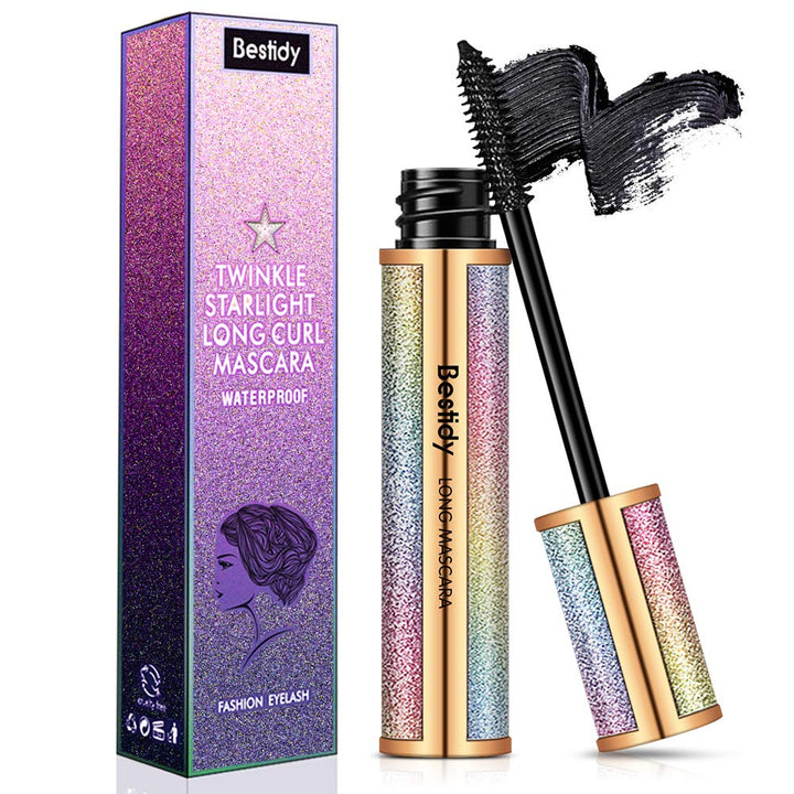 Bestidy front packaging showing sleek mascara tube and label, clear branding benefit