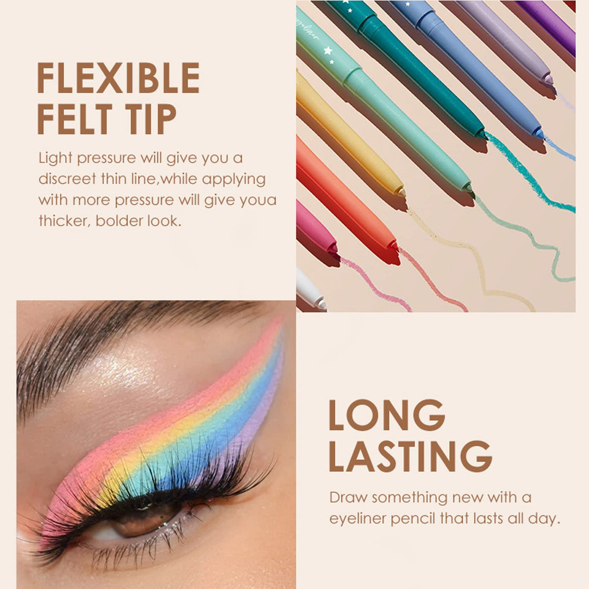 BestLand arm swatches of 12 shades showing rich pigmentation benefit