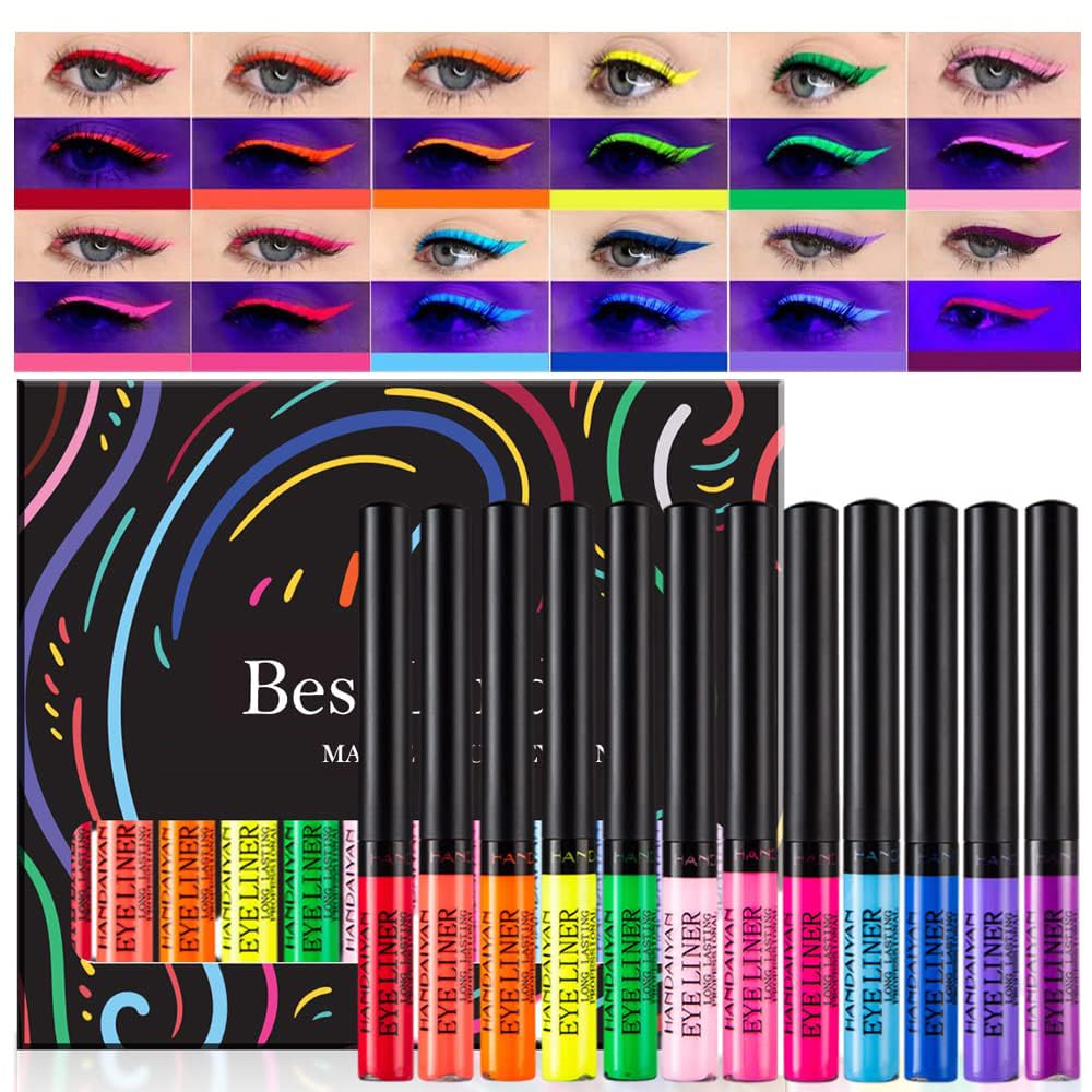BestLand front packaging showing 12-color neon eyeliner set for gifting