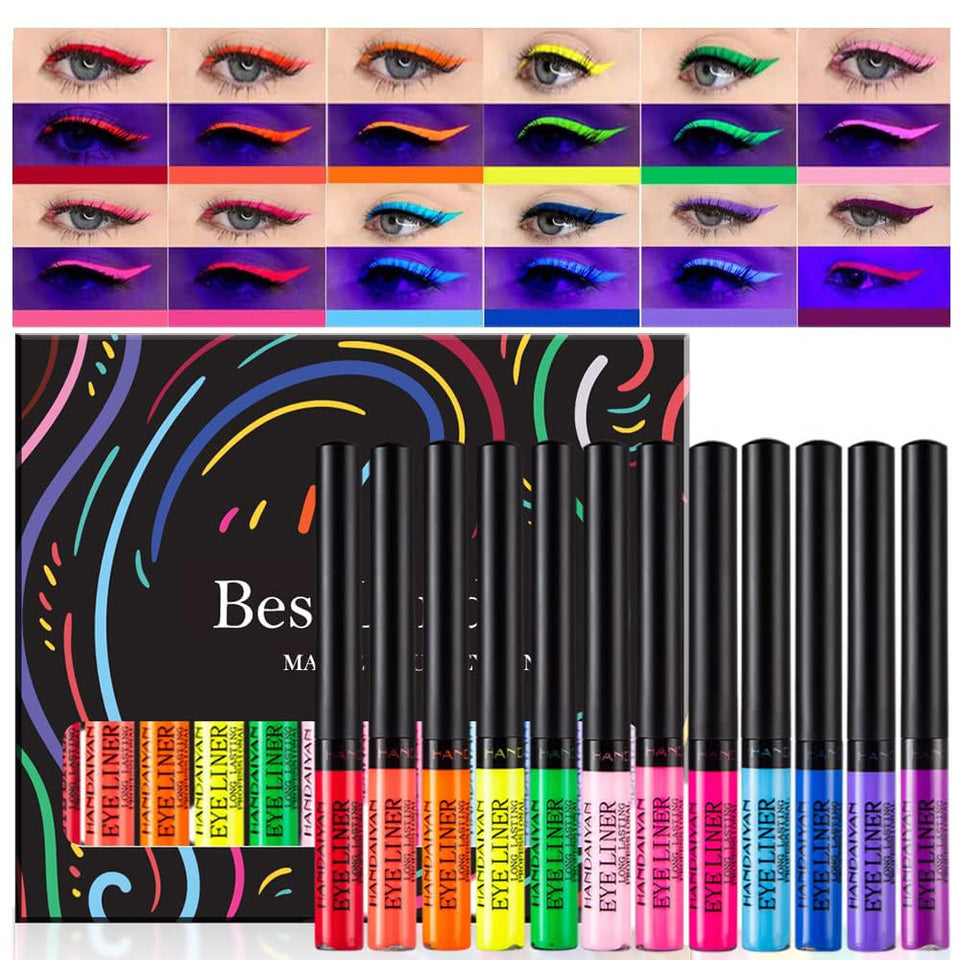BestLand front packaging showing 12-color neon eyeliner set for gifting