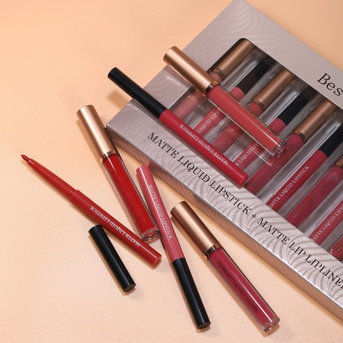 BestLand gift box open with liners and lipsticks arranged for gifting presentation