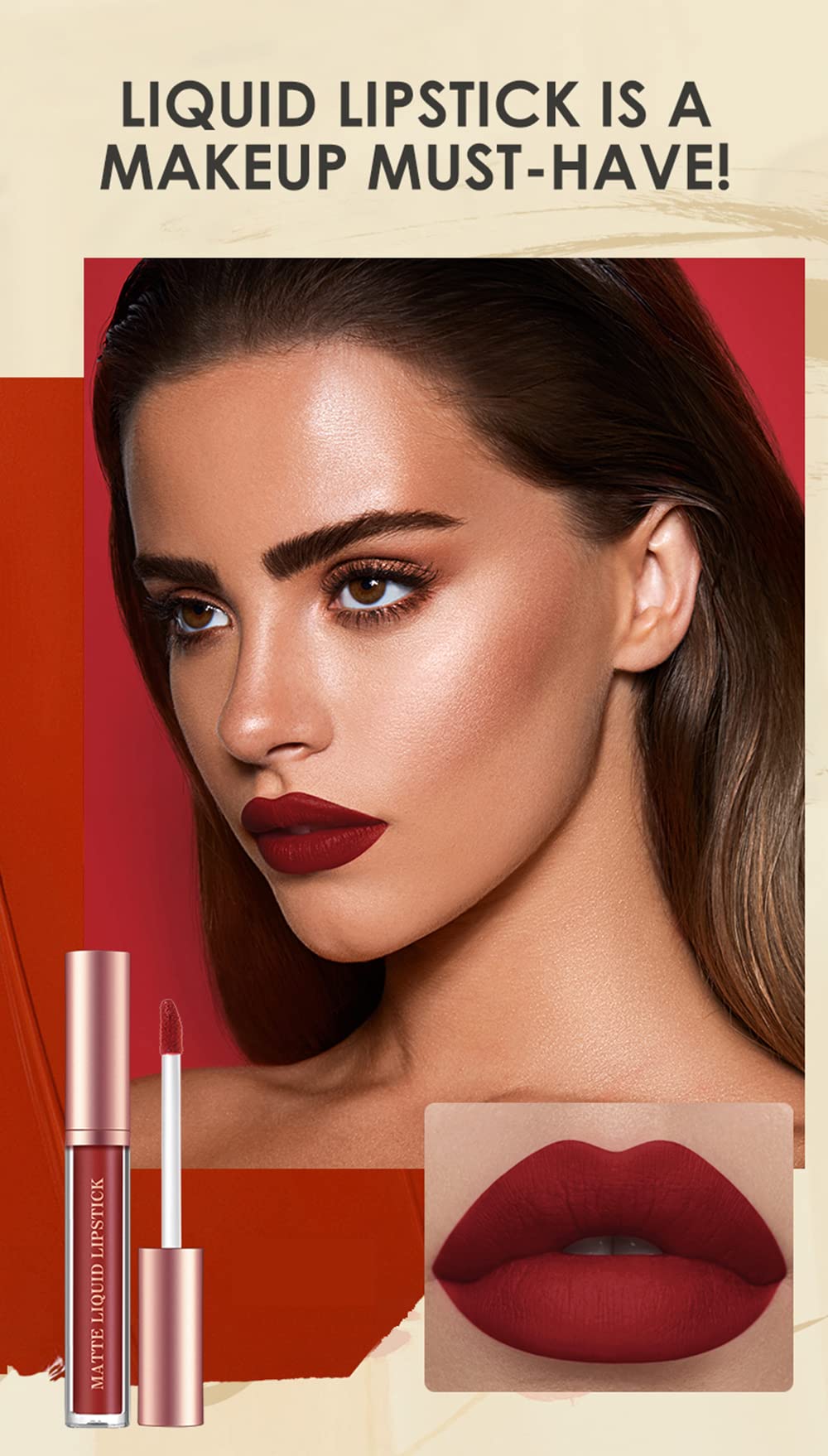 BestLand lip swatches on forearm displaying six matte nude shades and blendability