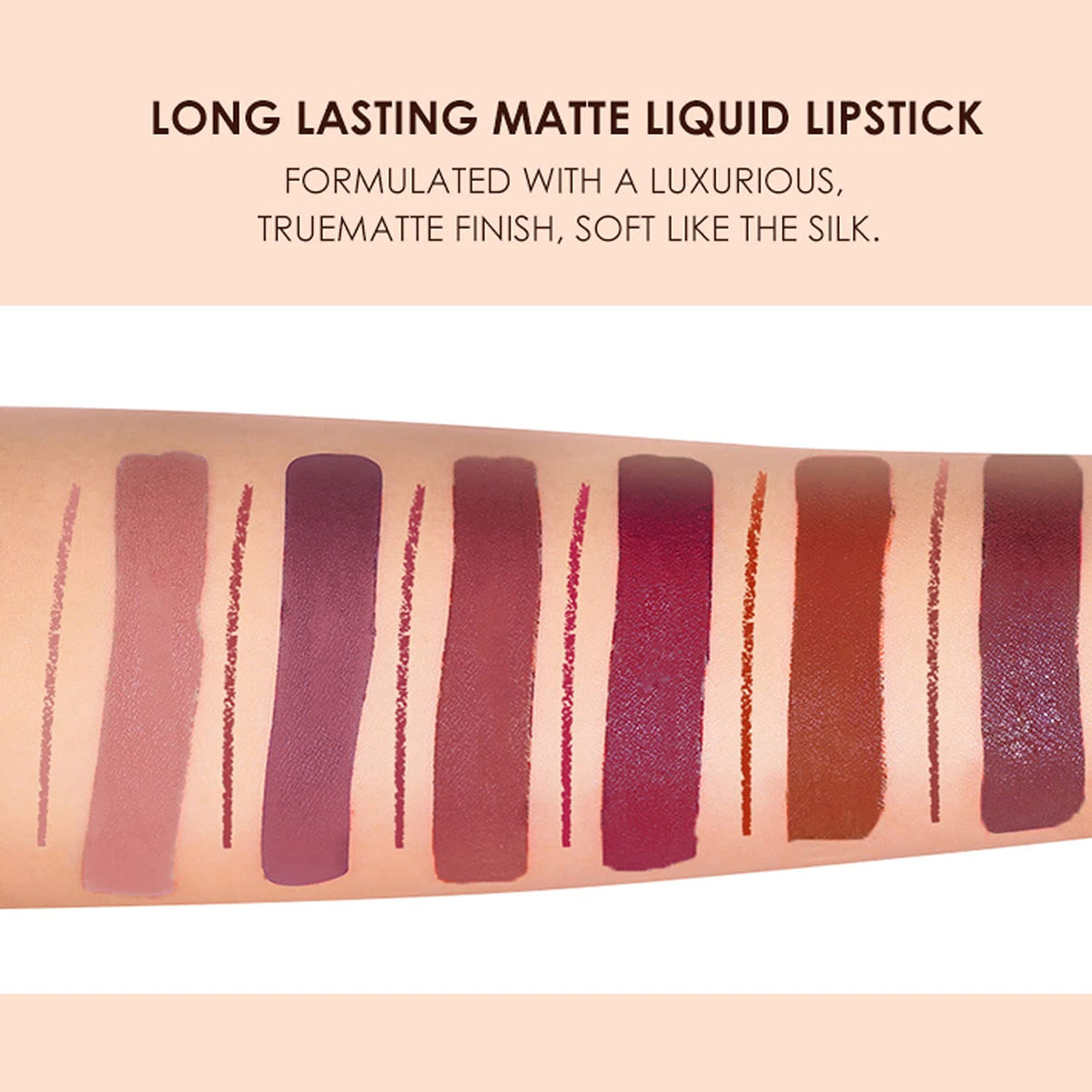 BestLand liquid lipstick wand close-up showing smooth applicator and rich pigment