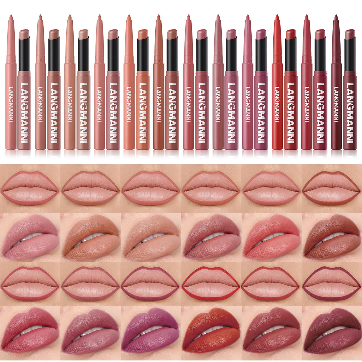 BestLand open kit displaying six lipsticks and six liners for shade selection