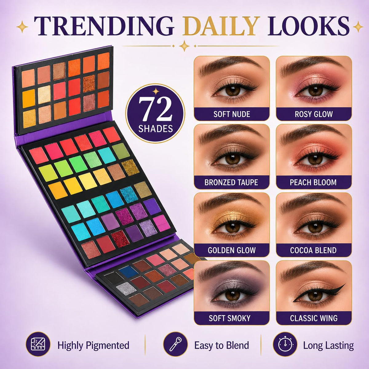 BestLand arranged pan swatches illustrating coordinated 18-color boards for mixing