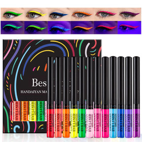 BestLand eyeliners glowing under UV blacklight for festival visibility
