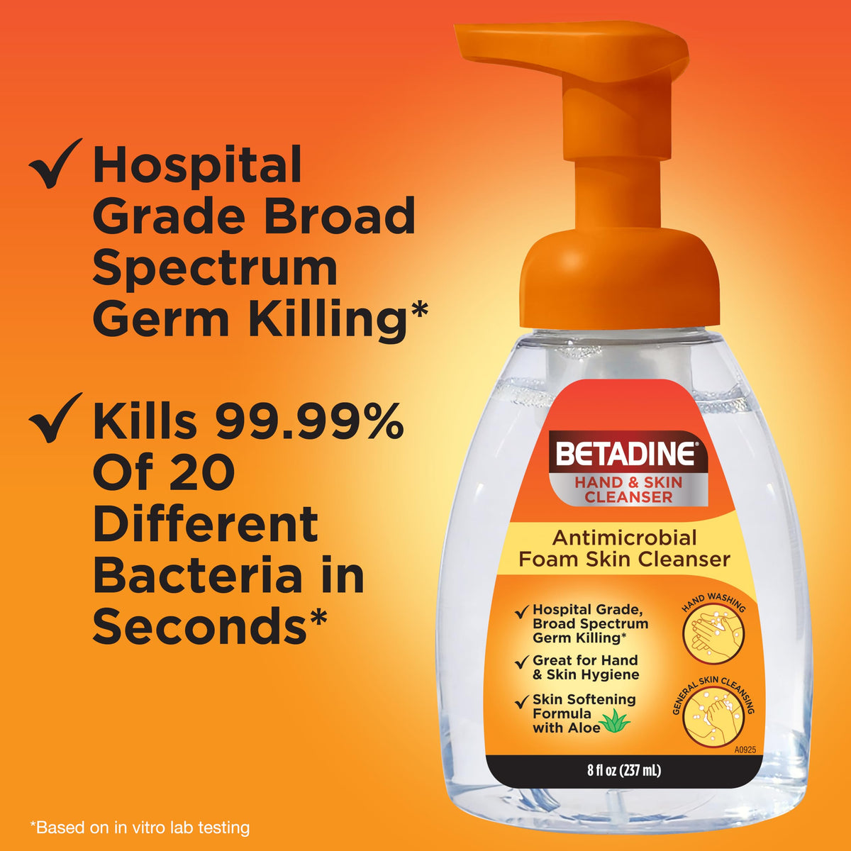 betadine foam on skin application showing gentle cleanse and comfort benefit