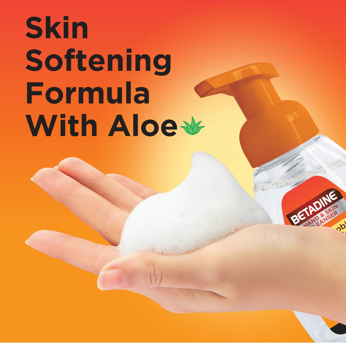 betadine foam texture close-up illustrating airy foam for even coverage benefit
