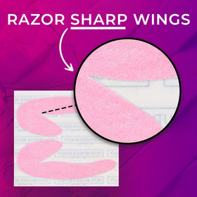Beth Bender Beauty peeled stencil showing crisp wing reveal with salon-quality finish benefit