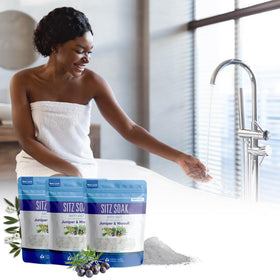Better Bath Better Body sitz basin in use with warm water illustrating soothing soak