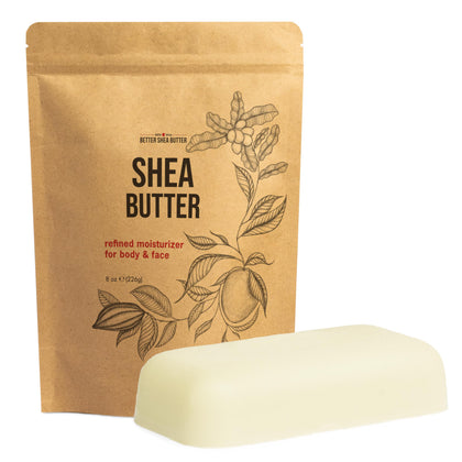 Better Shea Butter front bar showing label and clean packaging benefit