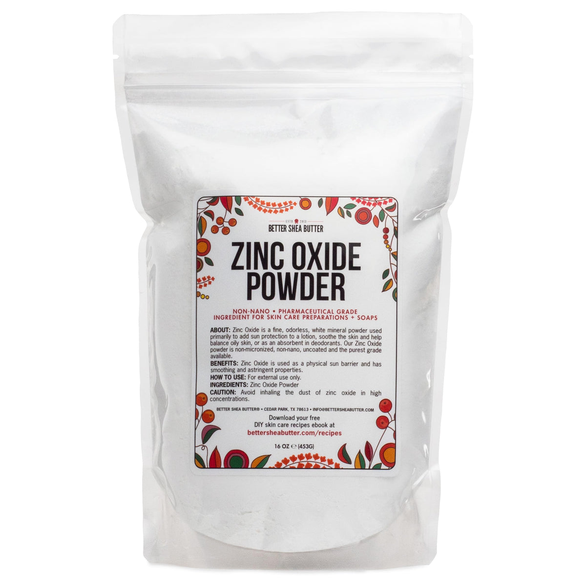 Better Shea Butter front packaging showing zinc oxide powder and brand