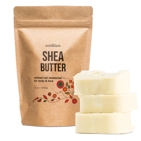 Better Shea Butter front packaging showing clean unscented bar and benefit of pure base