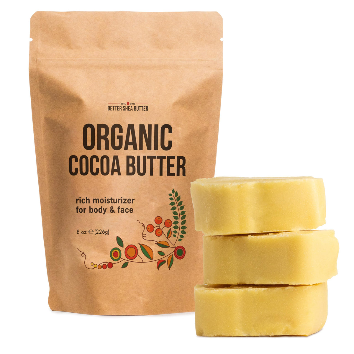Better Shea Butter front pouch showing resealable organic packaging and convenience