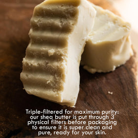 Better Shea Butter ingredients label showing ethical sourcing from Ghana cooperative