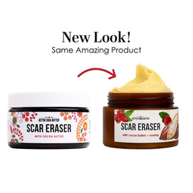 Better Shea Butter open jar in palm showing 4 oz size and easy portioning benefit