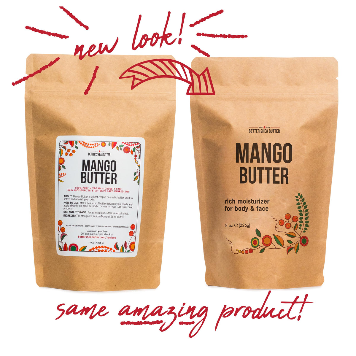 Better Shea Butter mango butter lip balm in jar, softens and protects lips