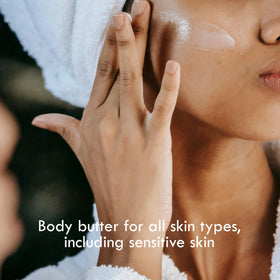 Better Shea Butter mango butter melting on spoon, easy-to-blend benefit