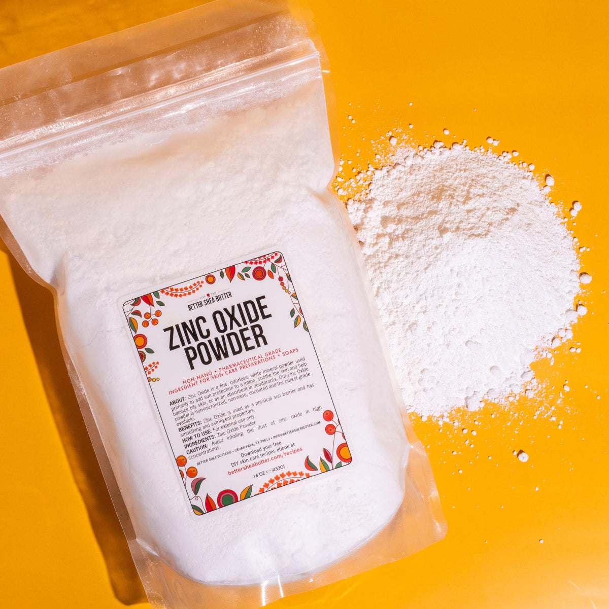 Better Shea Butter open bag closeup of powder for easy visual inspection