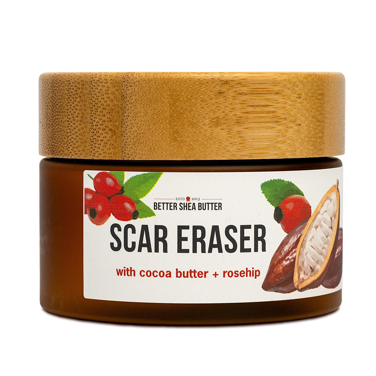 Better Shea Butter jar front view showing label and natural packaging benefit