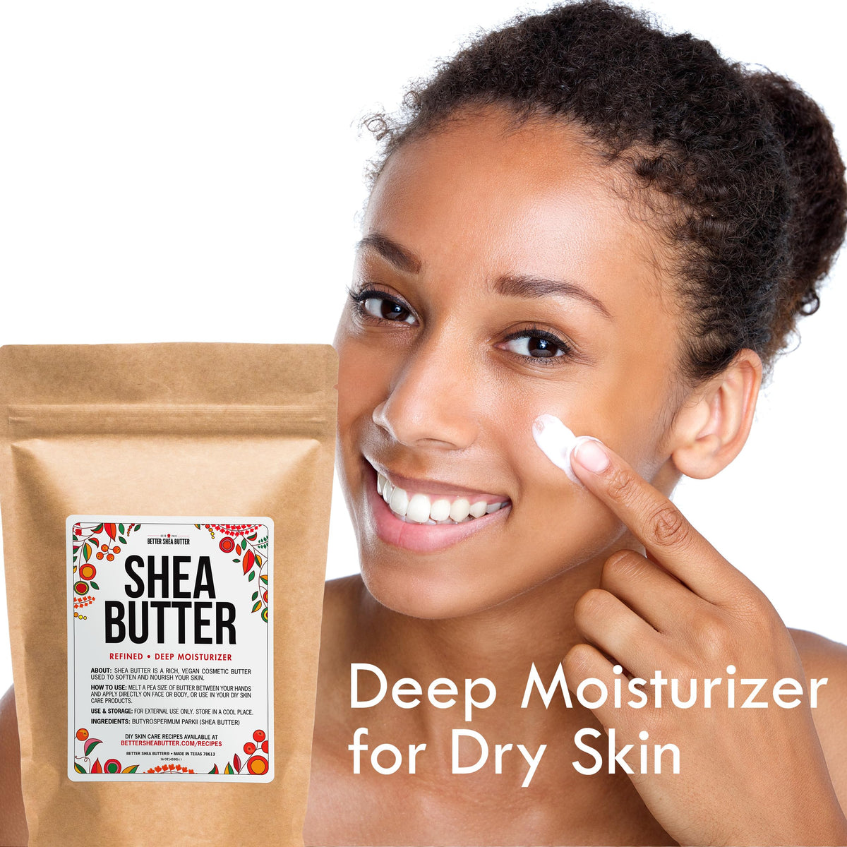 Better Shea Butter size comparison with ruler showing one-pound bar scale and value benefit